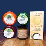 Wensleydale cheese selection with crackers and chutney